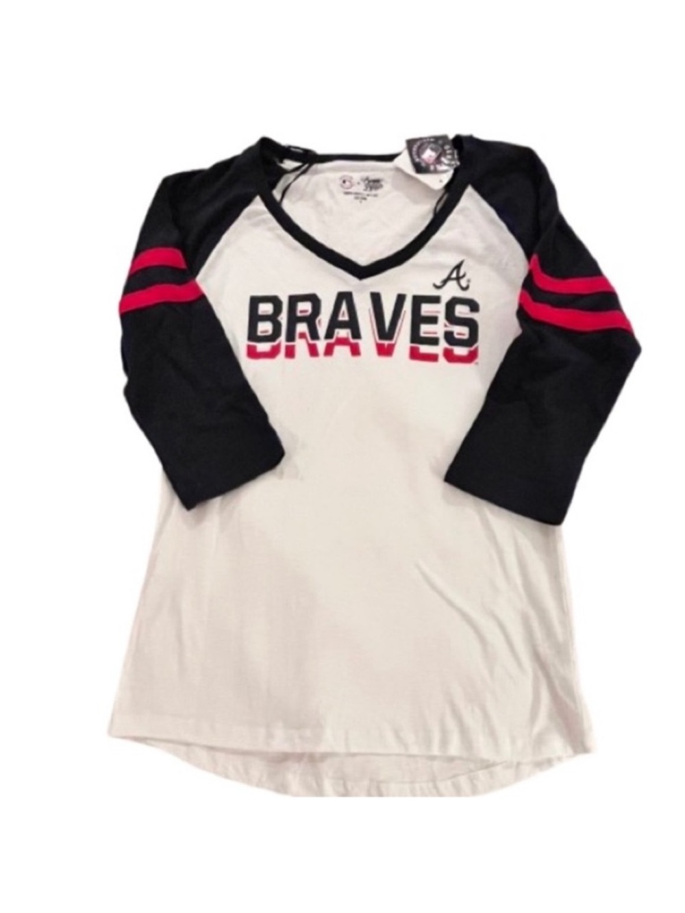 🆕-Campus Lifestyle Atlanta Braves 3/4 Sleeve Raglan Cotton Shirt.